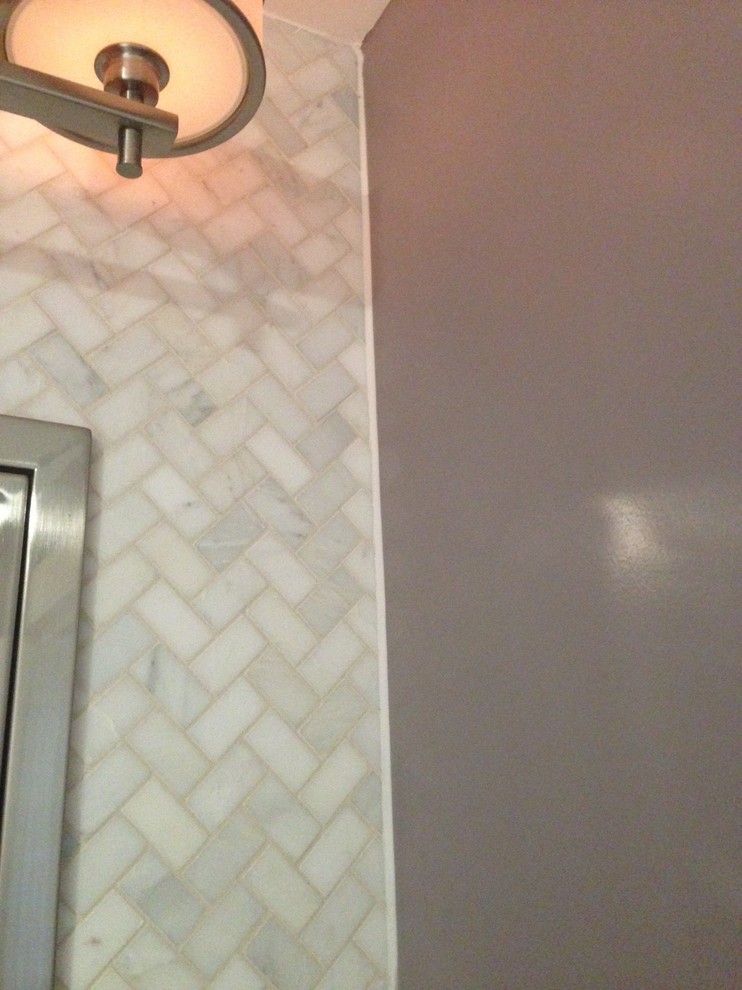 Transition between tile and painted wall
