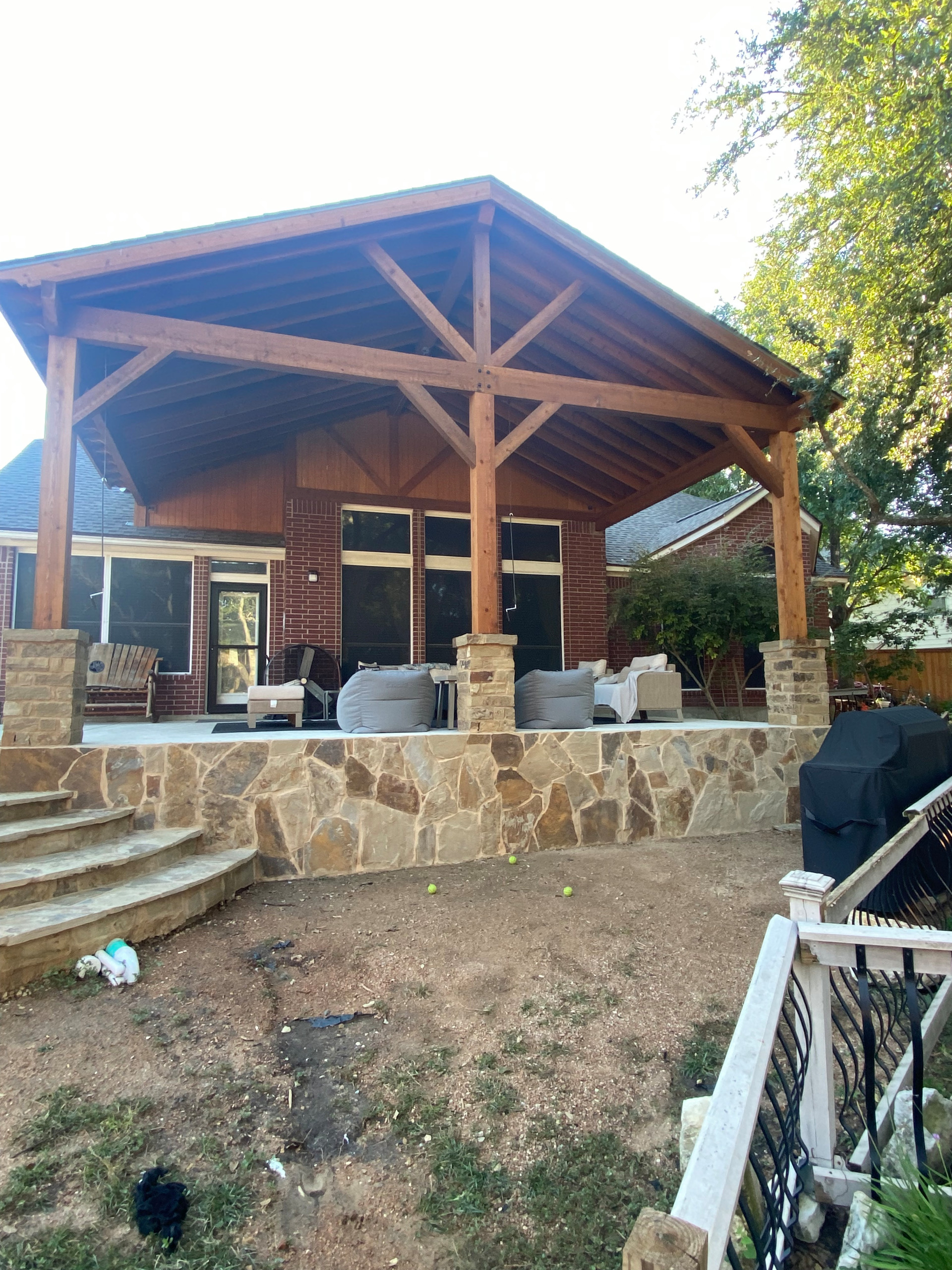 White Gable Patio cover