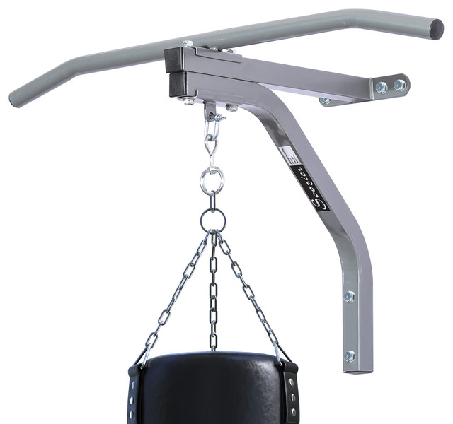 Soozier Wall Mount Heavy Punching Bag Hanger With Pull Up Bar Silver