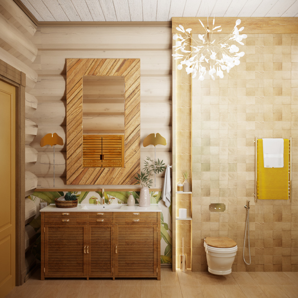 Деревянный дом из дикого бревна