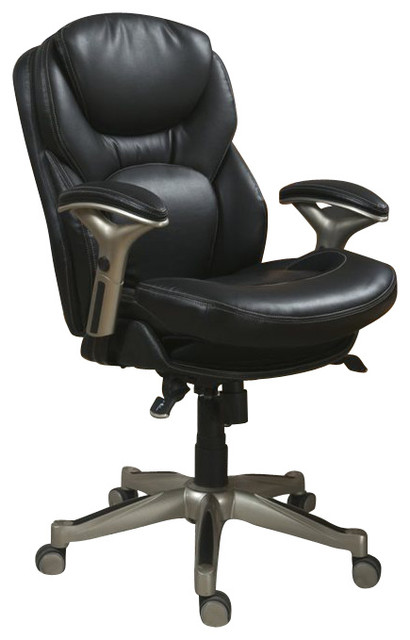 serta back in motion office chair in black bonded leather - office serta back in motion office chair in black bonded leather - office