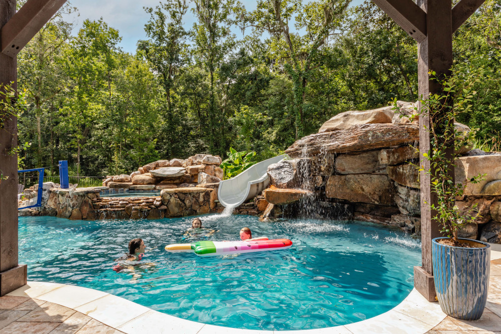 Pool - rustic pool idea in Jacksonville