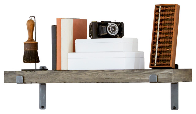 Rustic Wall Shelf, 36", Gray - Farmhouse - Display And Wall Shelves
