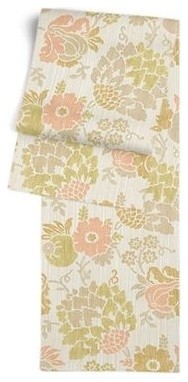 Peach and Green Pastel Floral Table Runner