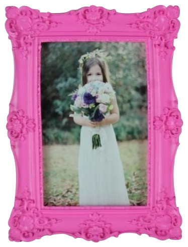 Wedding gift frame 4"x6" Resin Sculptural Photo Frame, Blue, Rose