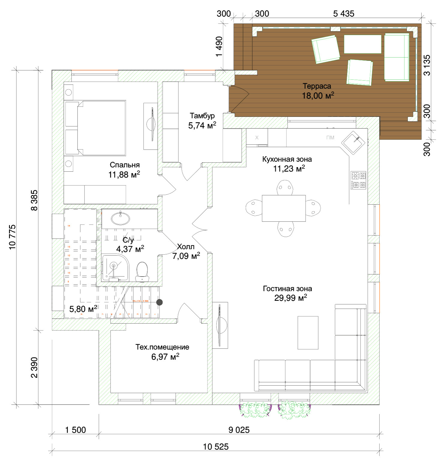 Домик для постоянного проживания в "Дачном стиле"