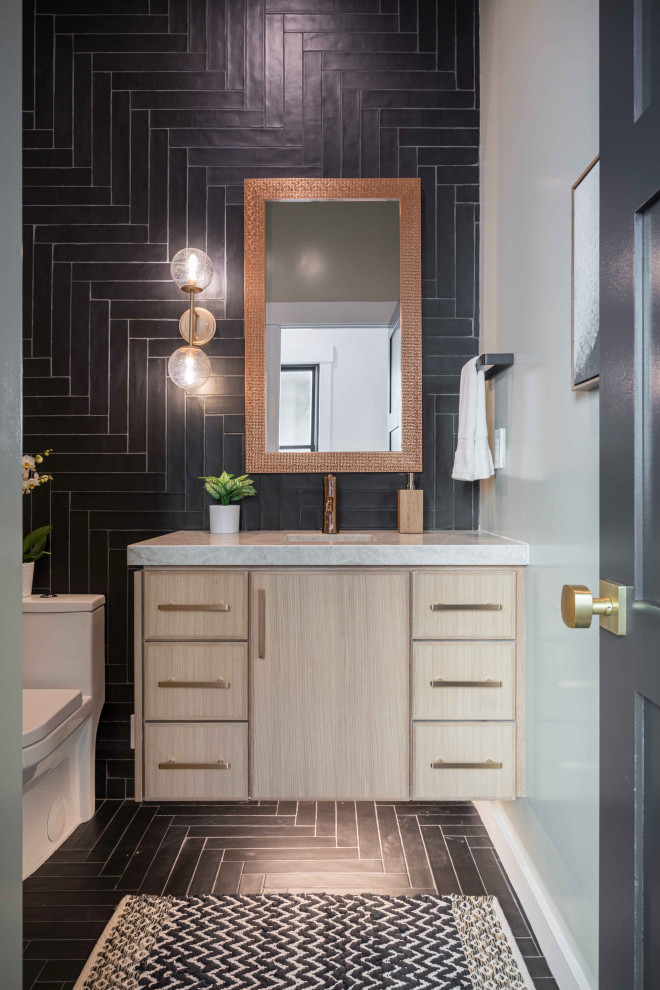 Contemporary Masterpiece on Longridge Rd - Contemporary - Powder Room ...