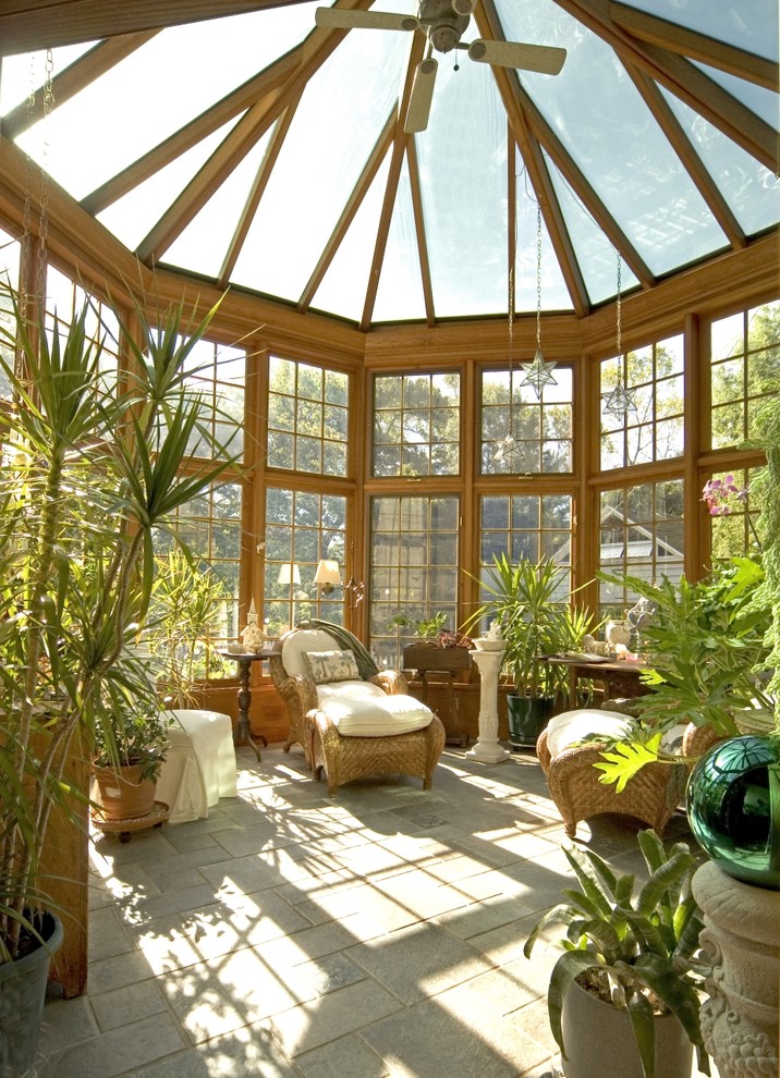 This is an example of a traditional sunroom in Philadelphia.