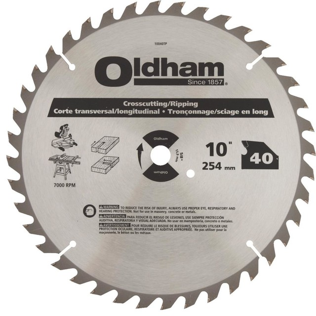 Oldham 10040TP 10" x 40 Tooth  Crosscutting Ripping Carbide Circular Saw Blade