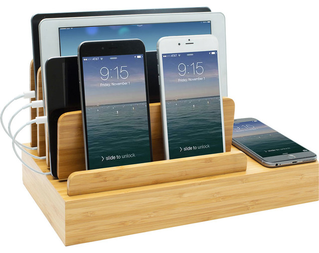 G U S Charging Desk Organizer With Wireless Smart Charging Pad