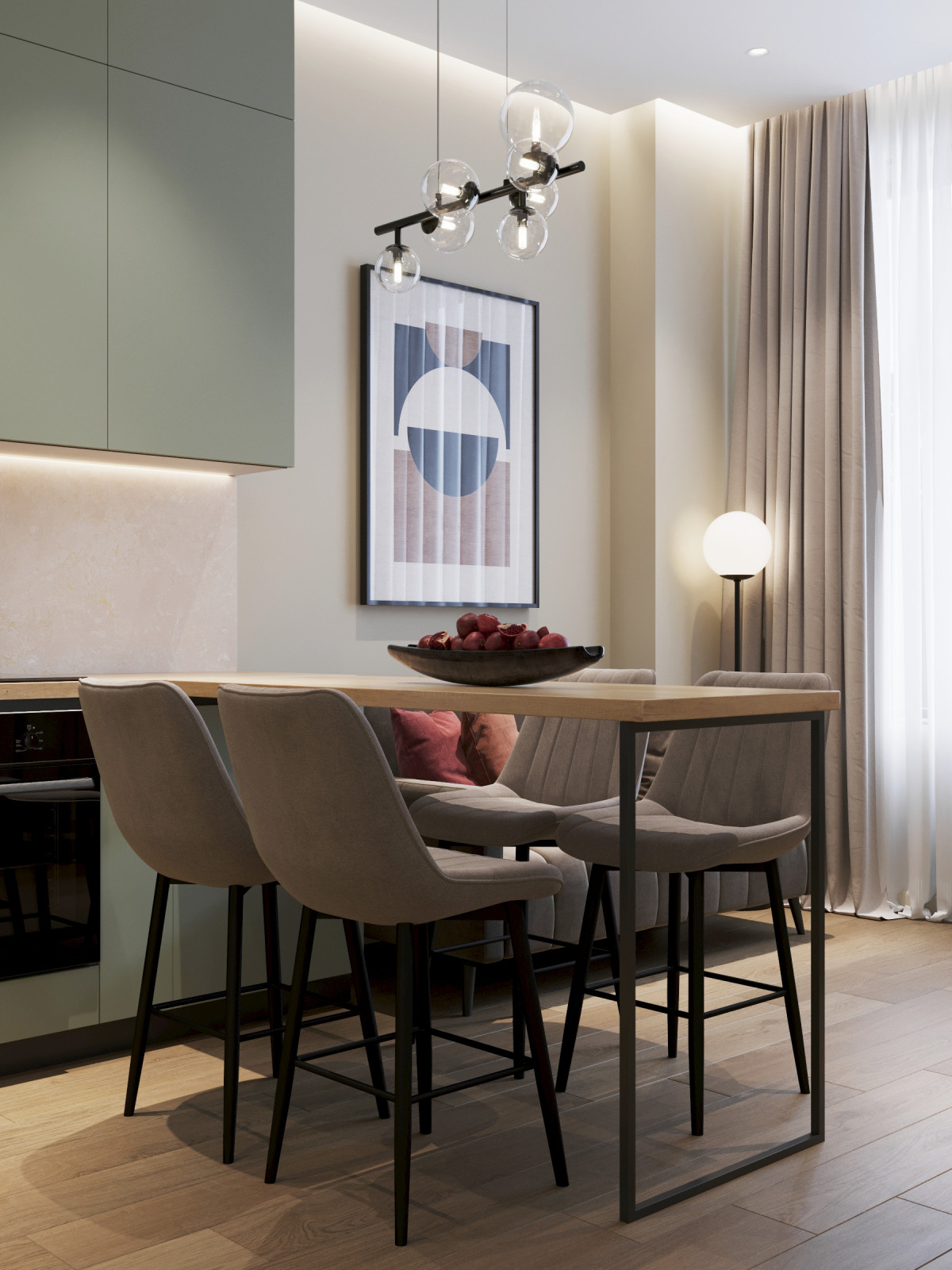 Однокомнатная квартира в современном стиле