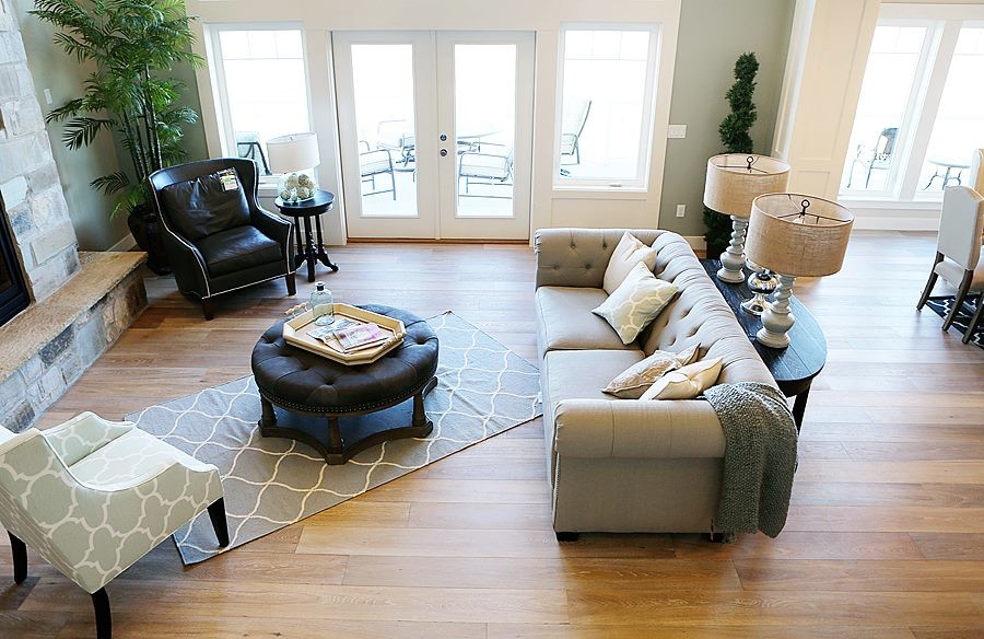 This is an example of a transitional family room in Salt Lake City.