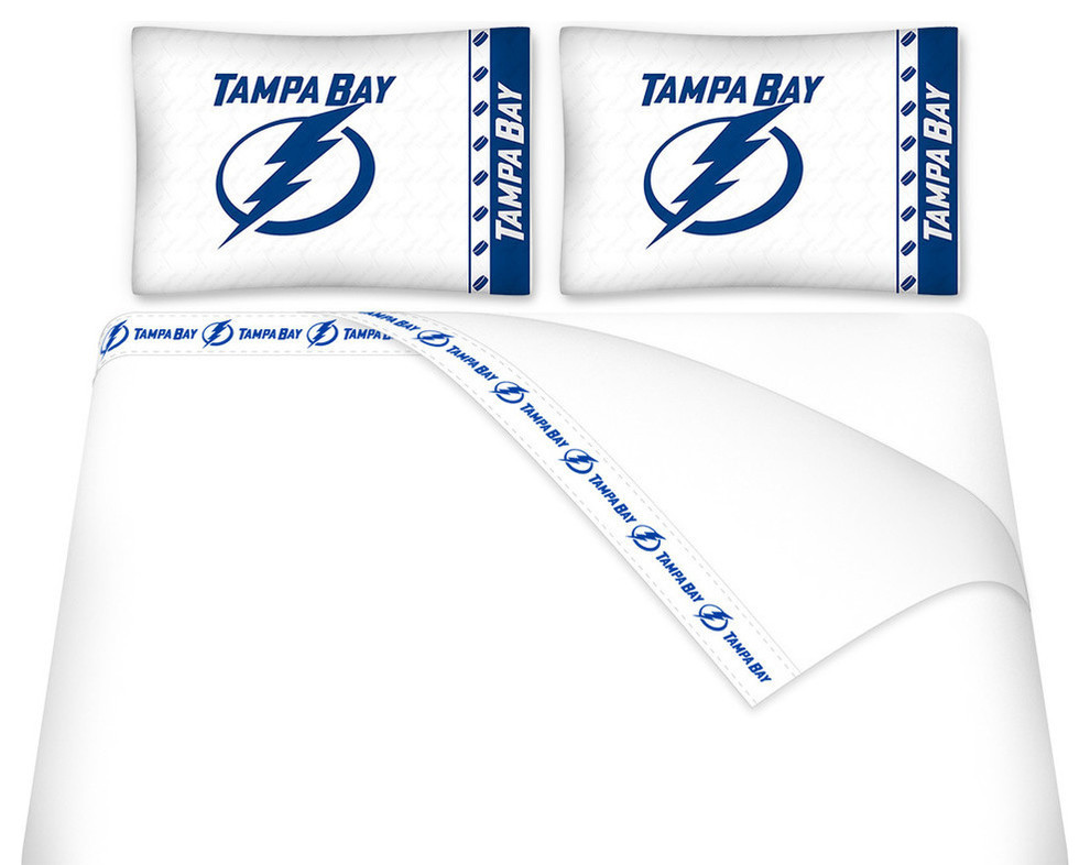 NHL Tampa Bay Lightning Hockey Queen Bed Sheet Set