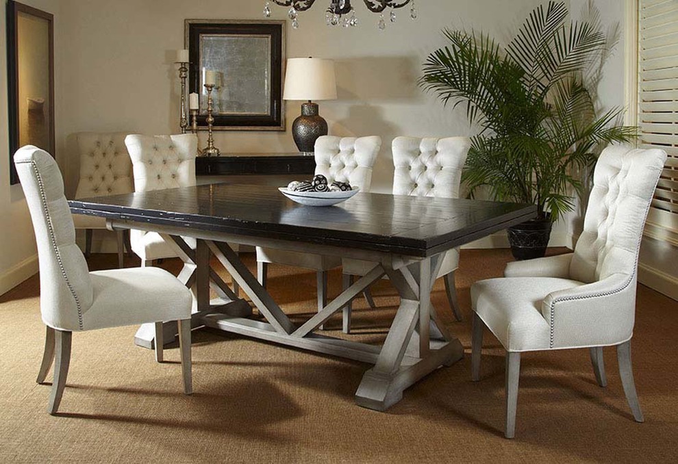 Example of a transitional dining room design in Miami