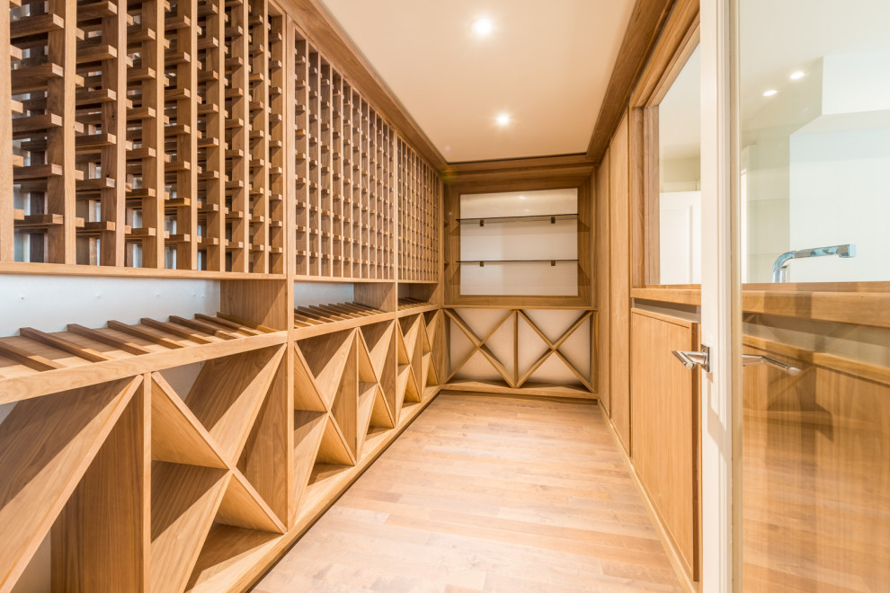 Design ideas for a transitional wine cellar in Toronto.