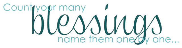Decal Wall Sticker Count Your Many Blessings Quote, Baby Blue/Teal