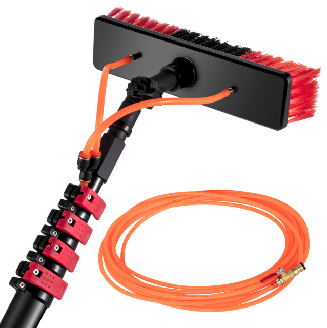 Water Fed Pole Kit Brush Window Solar Panel Cleaning Tools, 20ft Pole