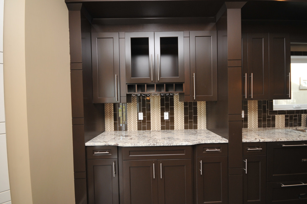 Inspiration for a transitional home design remodel in Edmonton