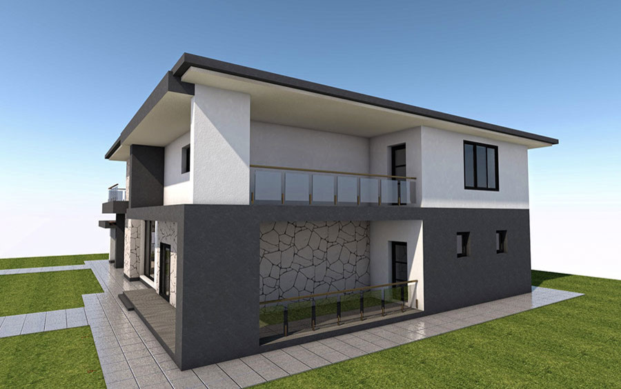 Проект большого 2-х этажного коттеджа в современном стиле