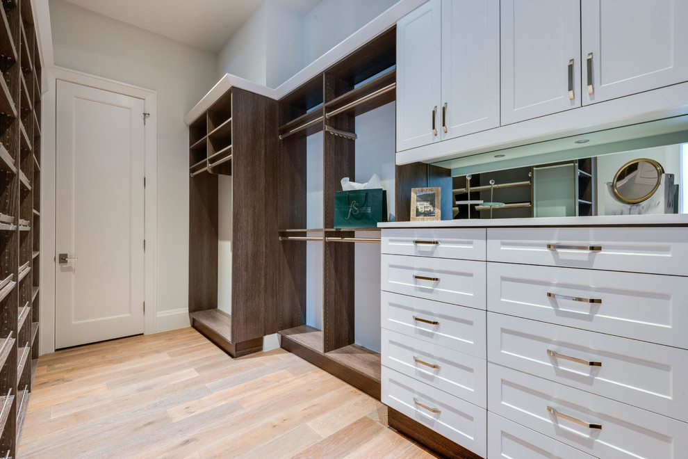 Walk-in closet - large walk-in closet idea with shaker cabinets