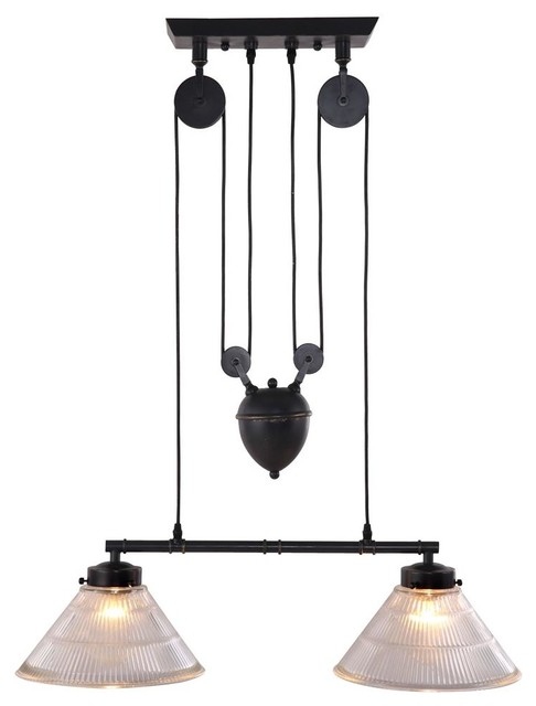 Ceiling Lamp with Pulley System - Traditional - Pendant Lighting - by