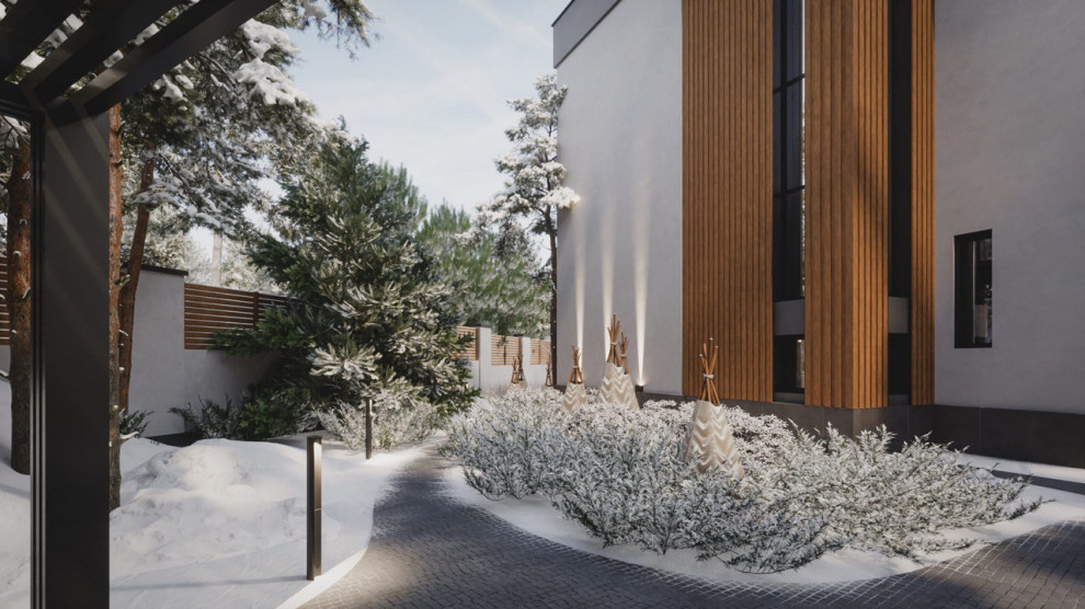 Реконструкция современного дома (зима)