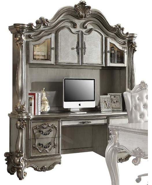 Acme Versailles Computer Deskand Hutch Antique Platinum