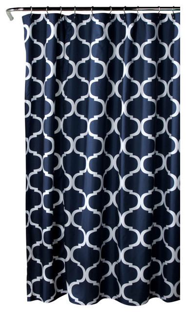 Geo Shower Curtain Light Gray Single Mediterranean Shower