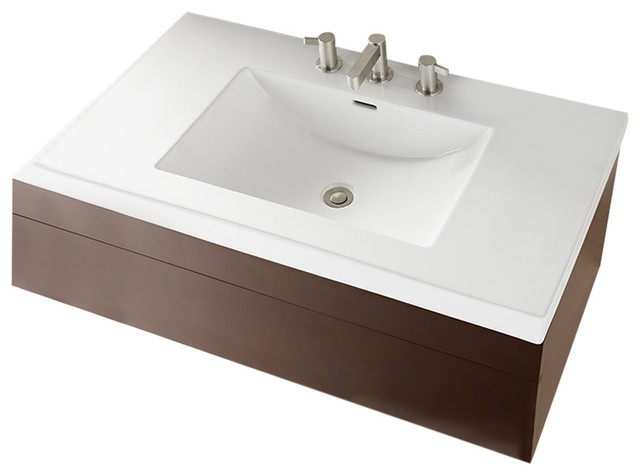 Ronbow 36 1 4 Single Bowl Rectangular Bathroom Vessel Sink 216637 8 Wh