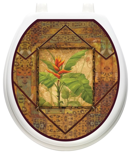 Bird of Paradise Safari Toilet Tattoos, Toilet Lid Decal, Toilet Seat