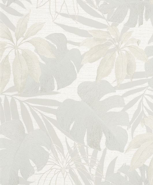 Nona Cream Tropical Leaves Wallpaper, Bolt - Tropical - Wallpaper - by ...