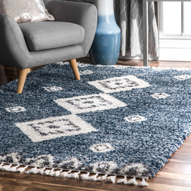 nuLOOM Regina Geometric Shags Transitional Area Rug, 6'7"x9