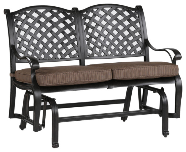 Stinson Bench Glider With Cushion Outdoor Metal Glider