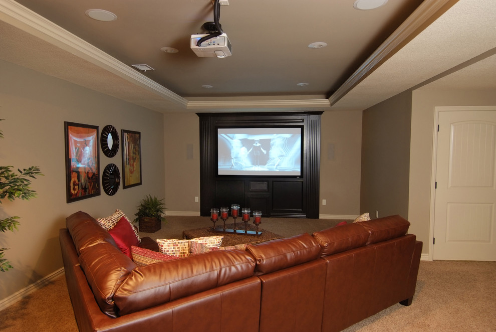 Inspiration for a traditional home theatre in Kansas City.