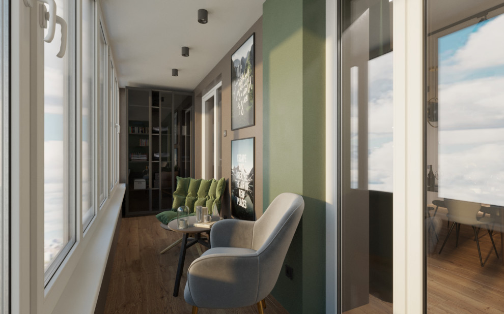 Кухня гостинная с балконом