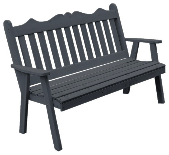 Pine Royal English Garden Bench, Charcoal Stain, 4 Foot