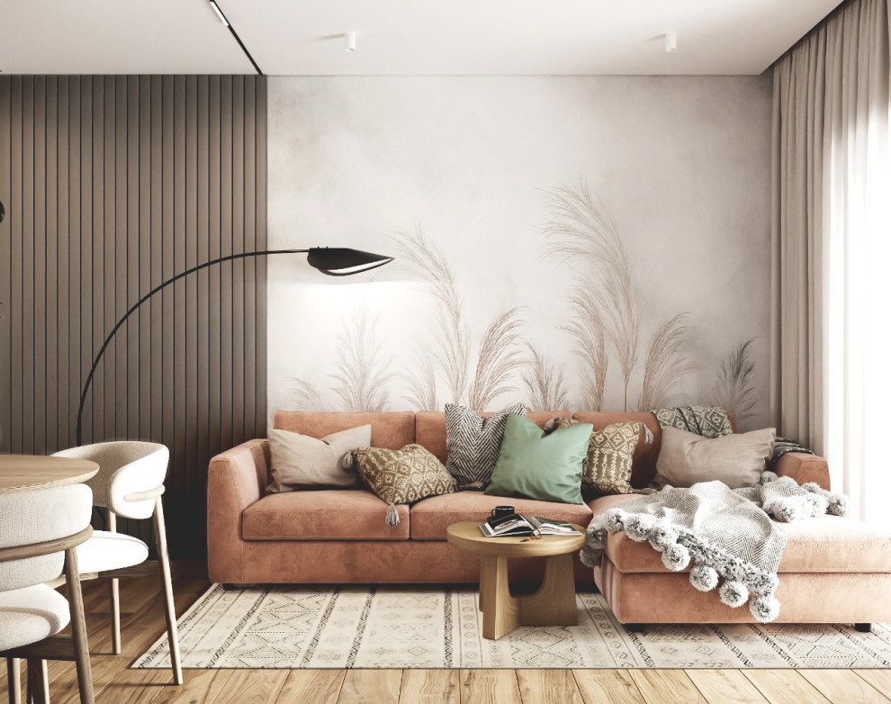 Интерьер кухни-гостиной в частном доме (деревня Крутая)