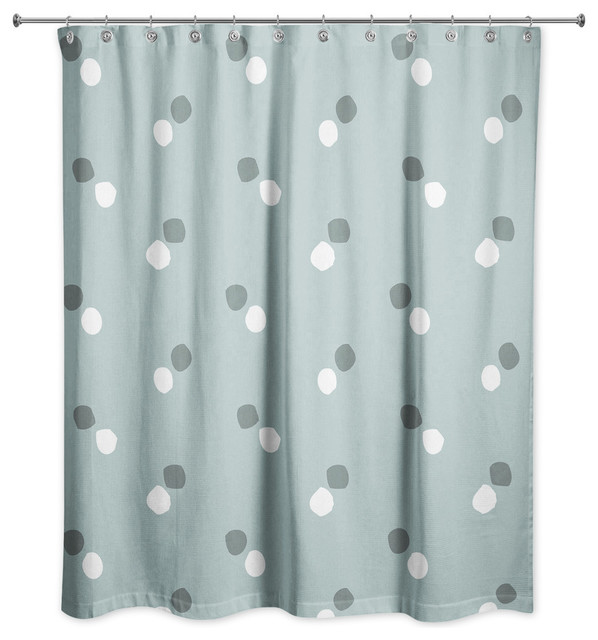 Polka Dots In Blue And White Shower Curtain Contemporary Polka Dots In Blue And White Shower Curtain