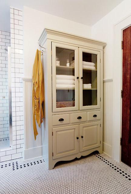 tv armoir to linen cabinet - traditional - bathroom - wichita -