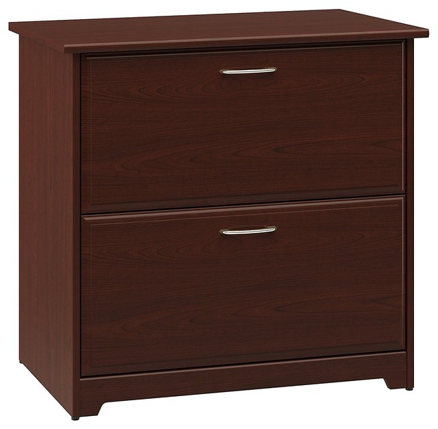 Modern Lateral File Cabinet Oak Wood 2 Drawer Transitional
