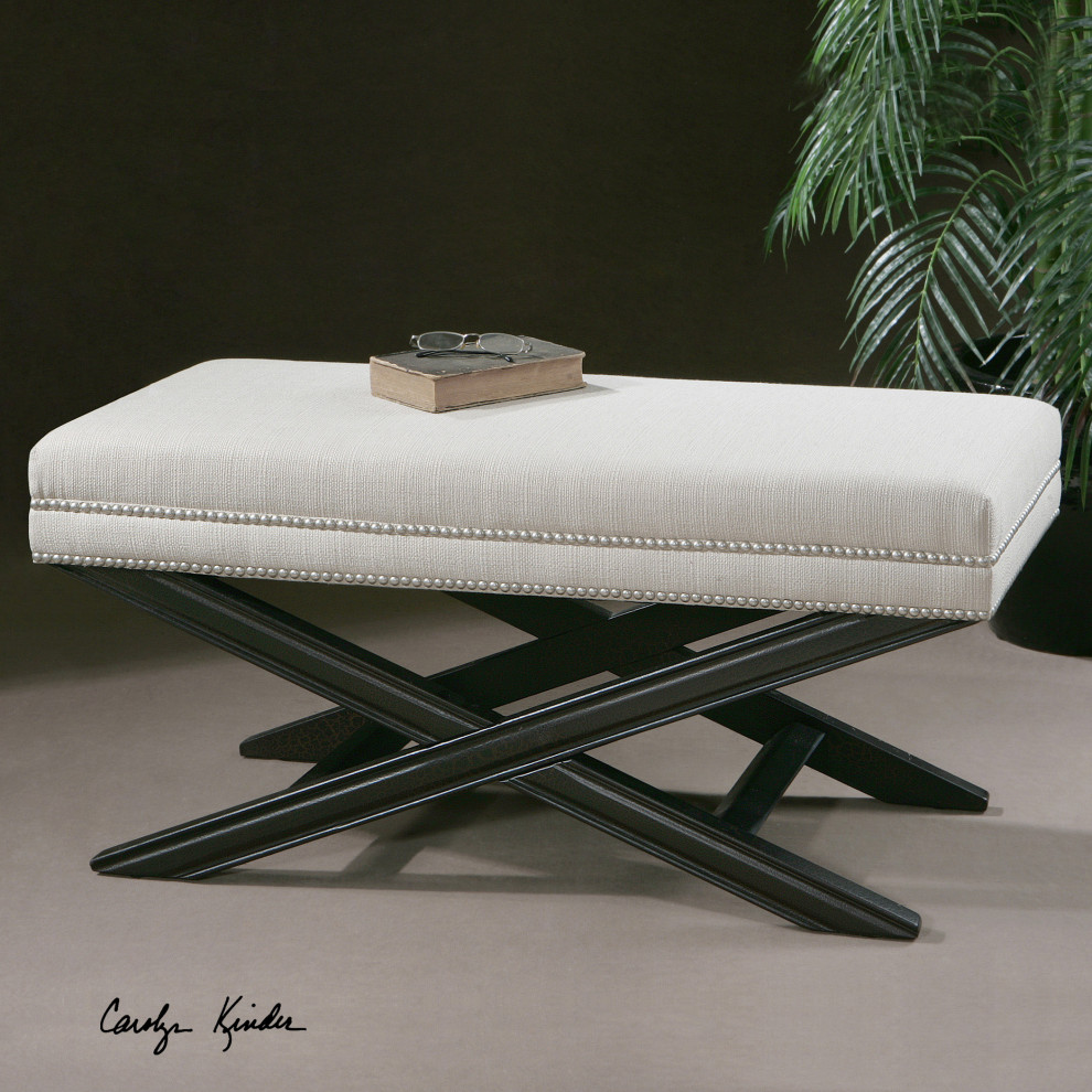 Uttermost Viera Sand/Beige Bench Transitional Upholstered Benches