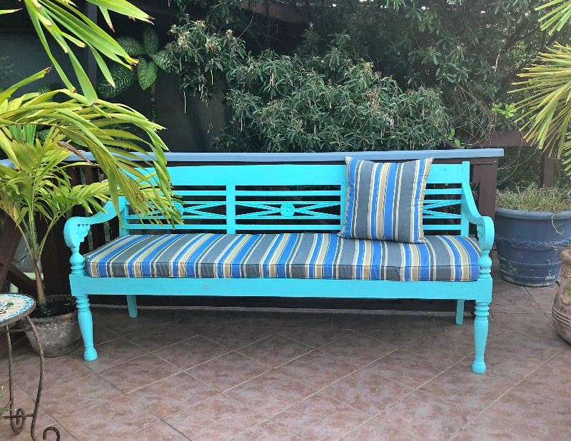Outdoor bench cushion and pillow Tropical Tampa by Patio Lane Houzz