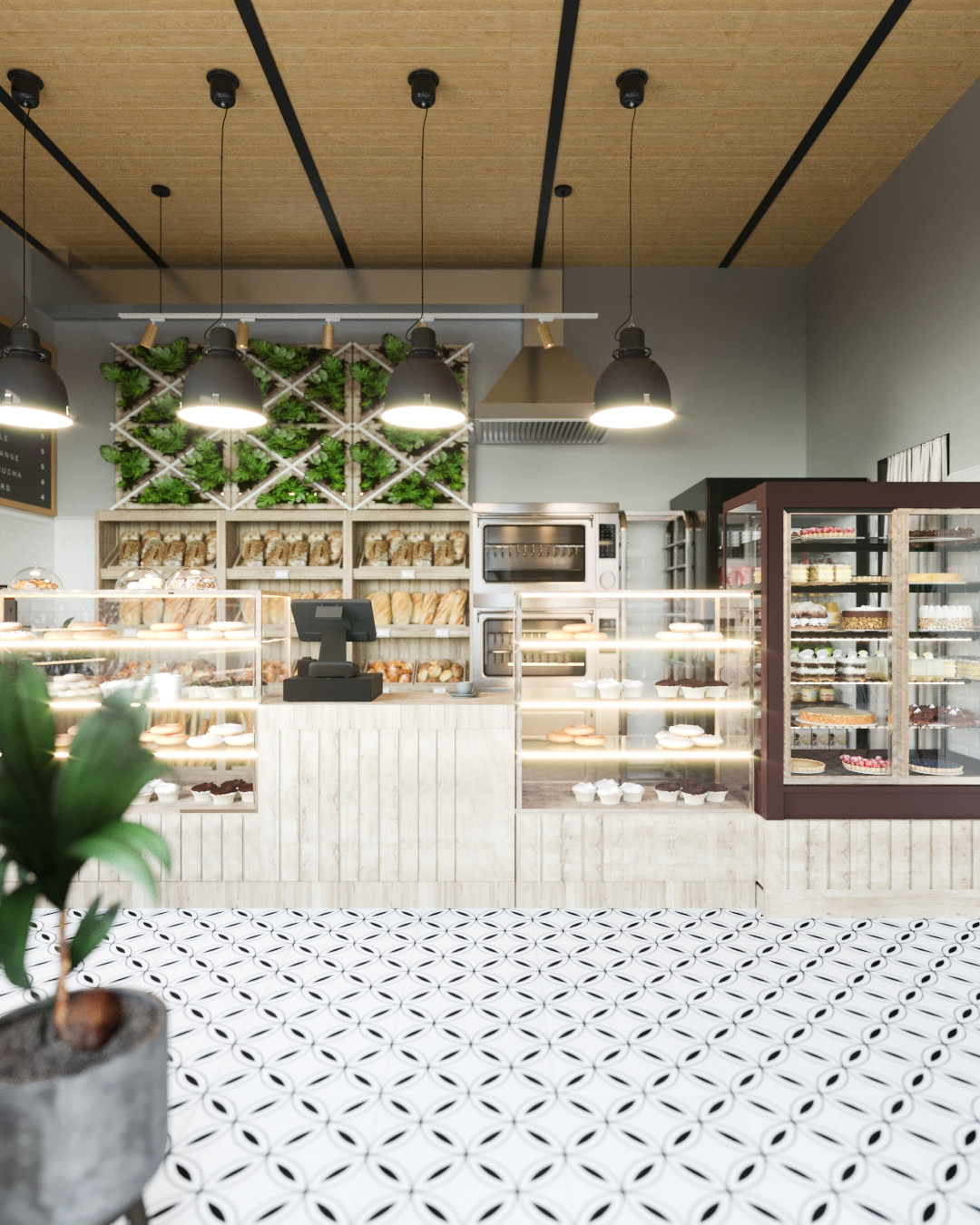 Кофейня Плюшки-Подружки в помещении нестандартной формы