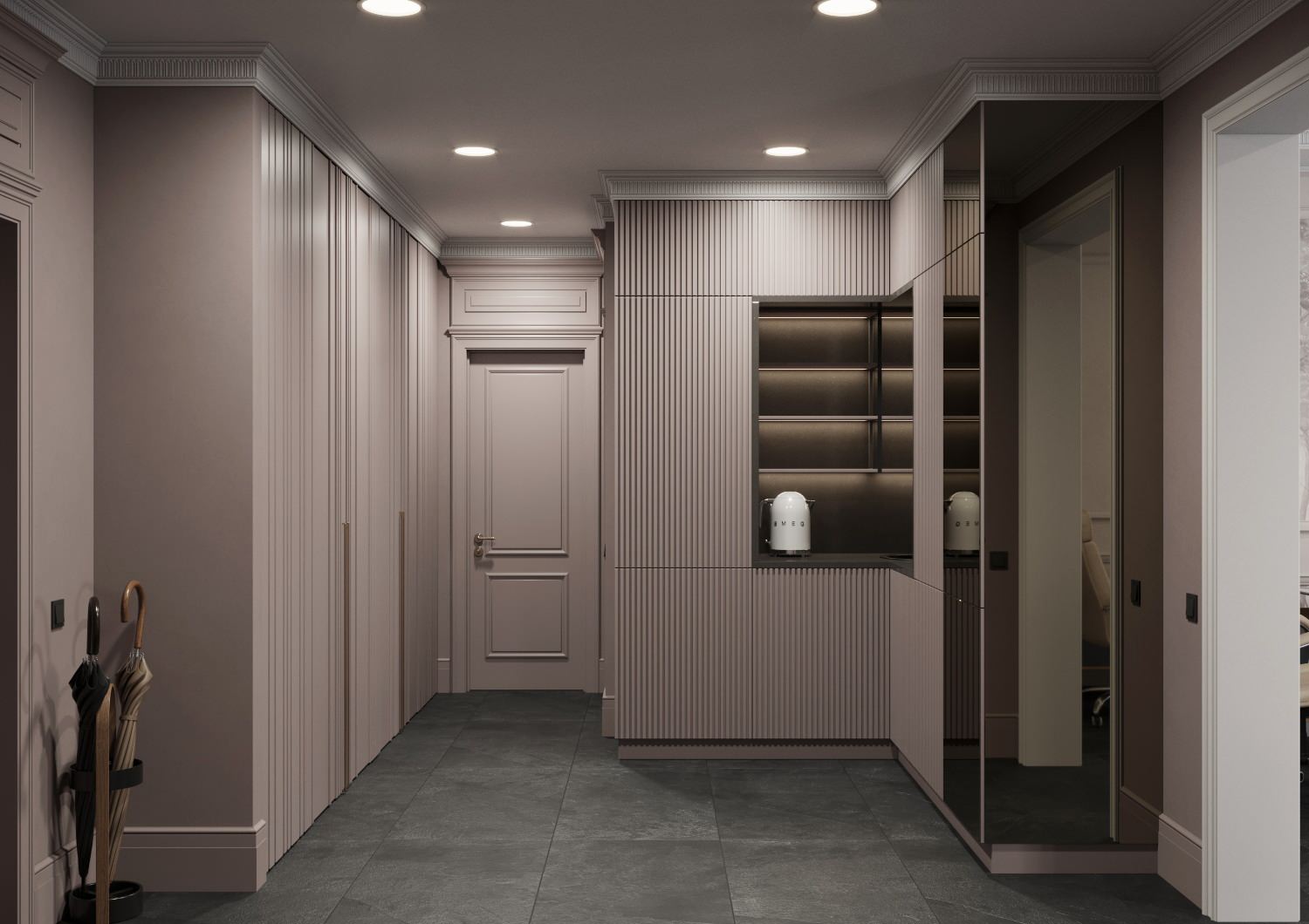 Кабинет в винных тонах