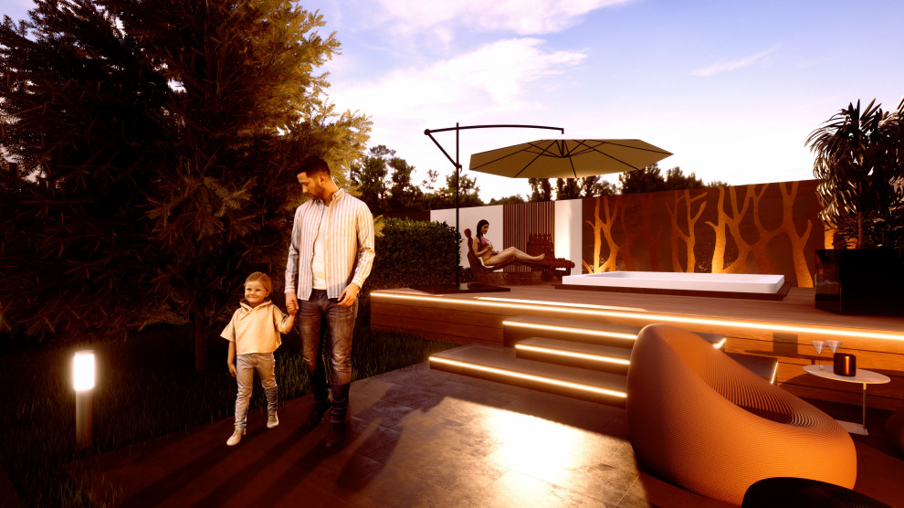 Коттедж ЖСК Горелый Хутор, Ландшафтный дизайн участка 6 соток