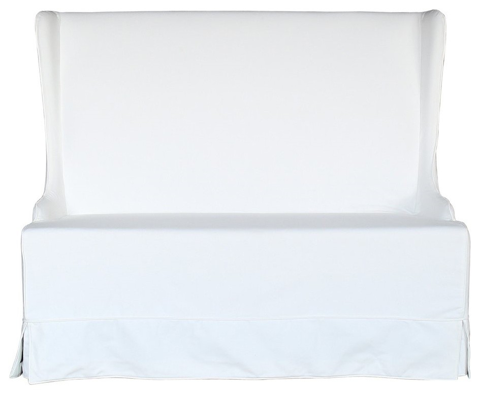 Dining Bench Atlantic Beach Sun Bleached White Slipcover