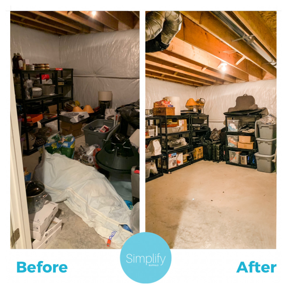 Organized Basement Before & After