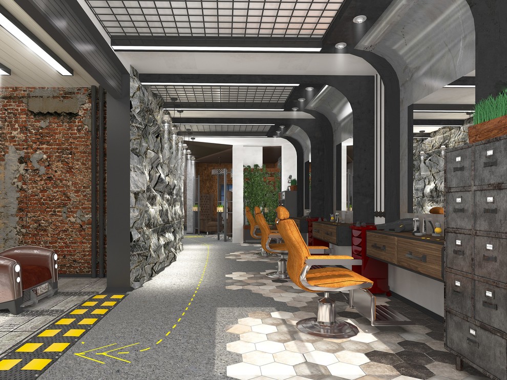 Салон "Barber Shop" Дизайн-проект интерьеров.