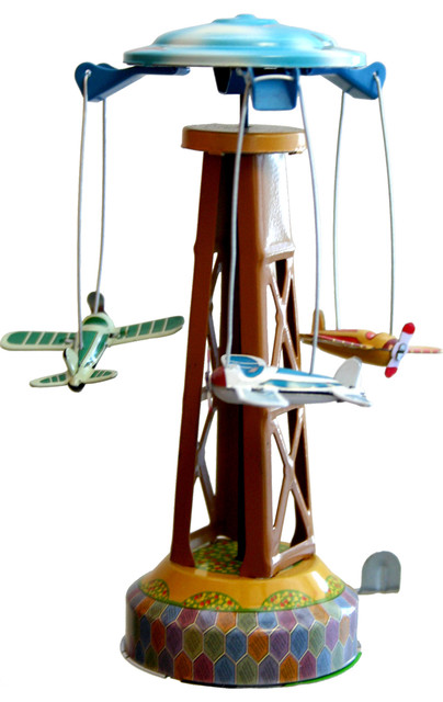 Collectible Airplane Merry-Go-Round Tin Toy