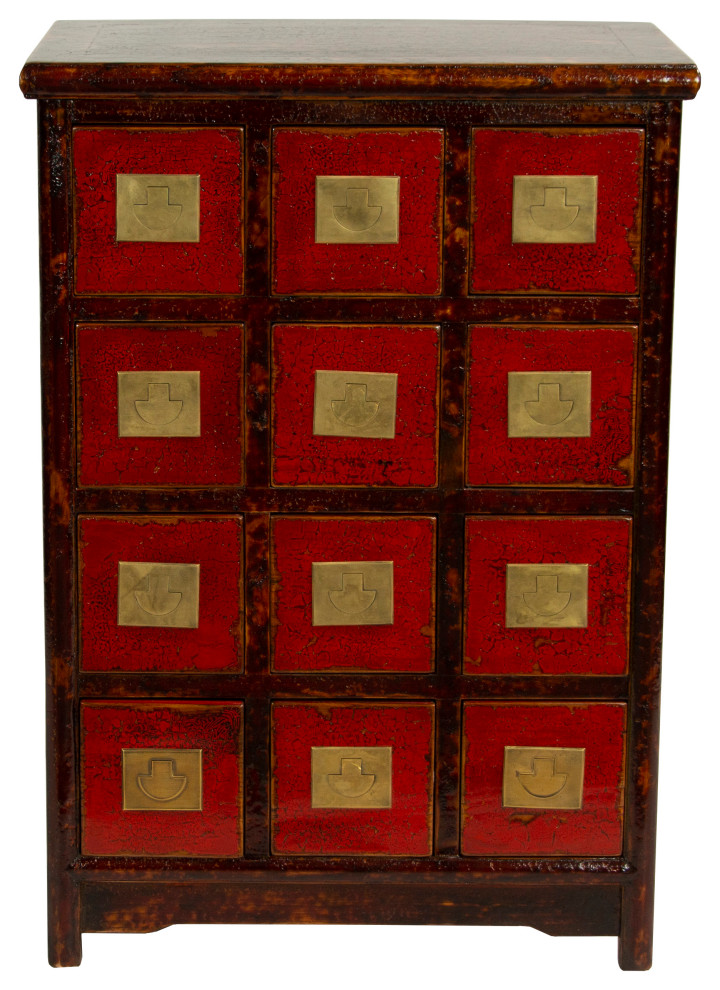 Chinese Traditional Medicine Apothecary w/ Recessed Pulls
